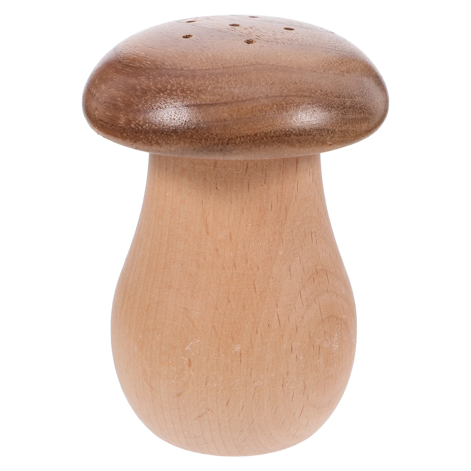 

Solid Wood Toothpick Holder Spice Shaker Unique Household Mushroom Figurine Figure Statue Jar Wooden