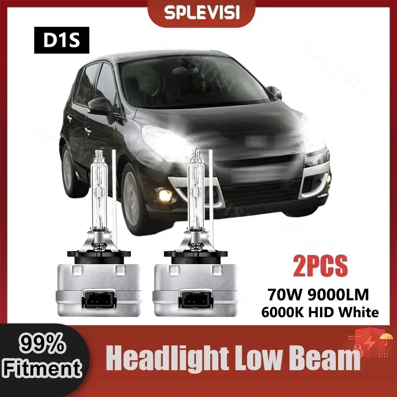 

SPLEVISI Replace Car Headlight D1S Xenon Light Bulbs 9000LM 70W/Pair For Renault Scenic 3 2009 2010 2011 2012 2013 2014 2015