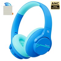 New Active Noise Cancelling Headphones Kids Wireless Over Ear Bluetooth Headphones & 75-85-94dB Volume Limits for Travel/School