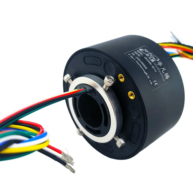 Slip ring with through hole 6 way 10 amp can be used with motors High power conductive slip ring suitable for rotating equipment