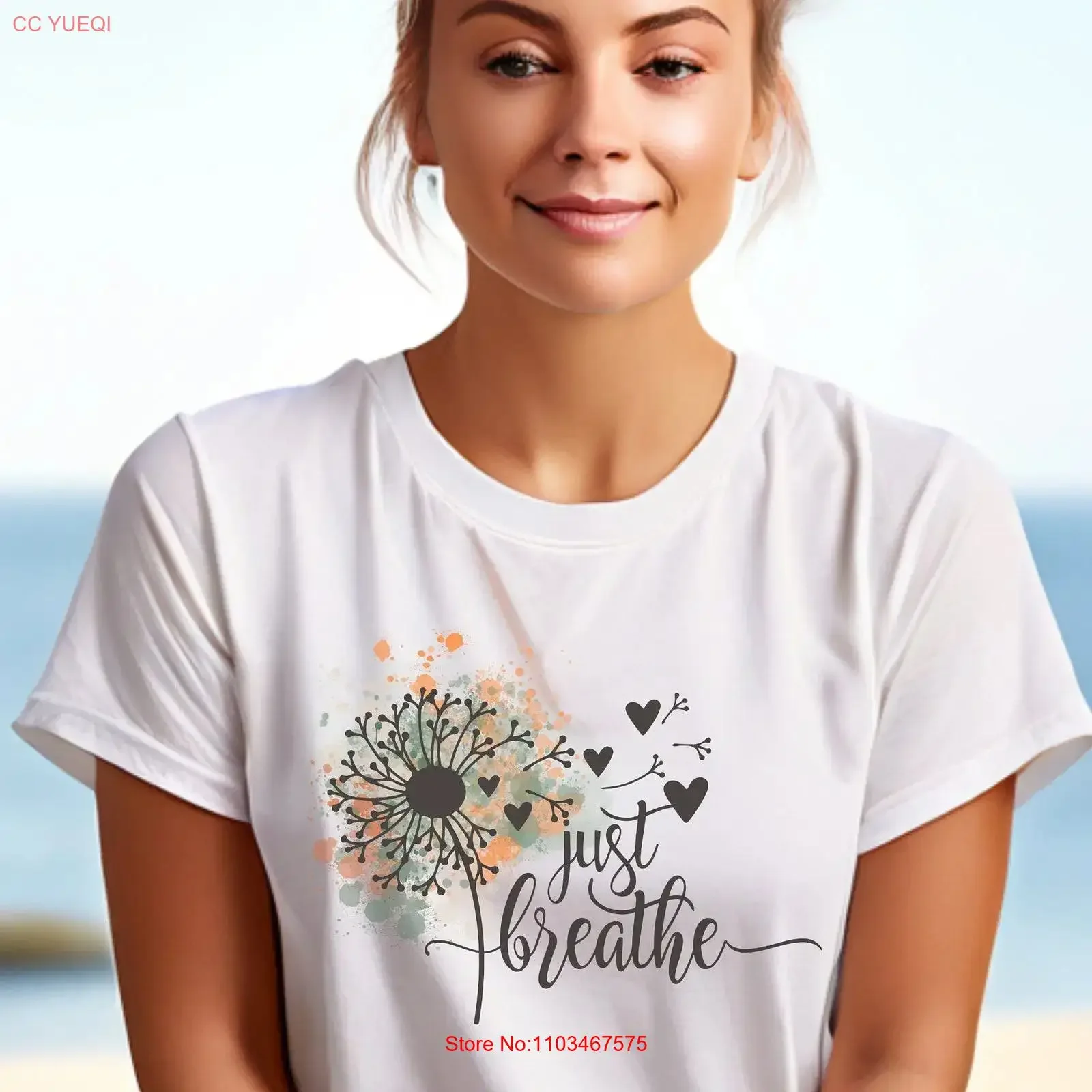T-shirt Just Breathe – Méditation, Affirmation, Inspiration, Cadeau Positif, Mindfulness, Vintage, Lavé, Tendance, Extensible, Élégant