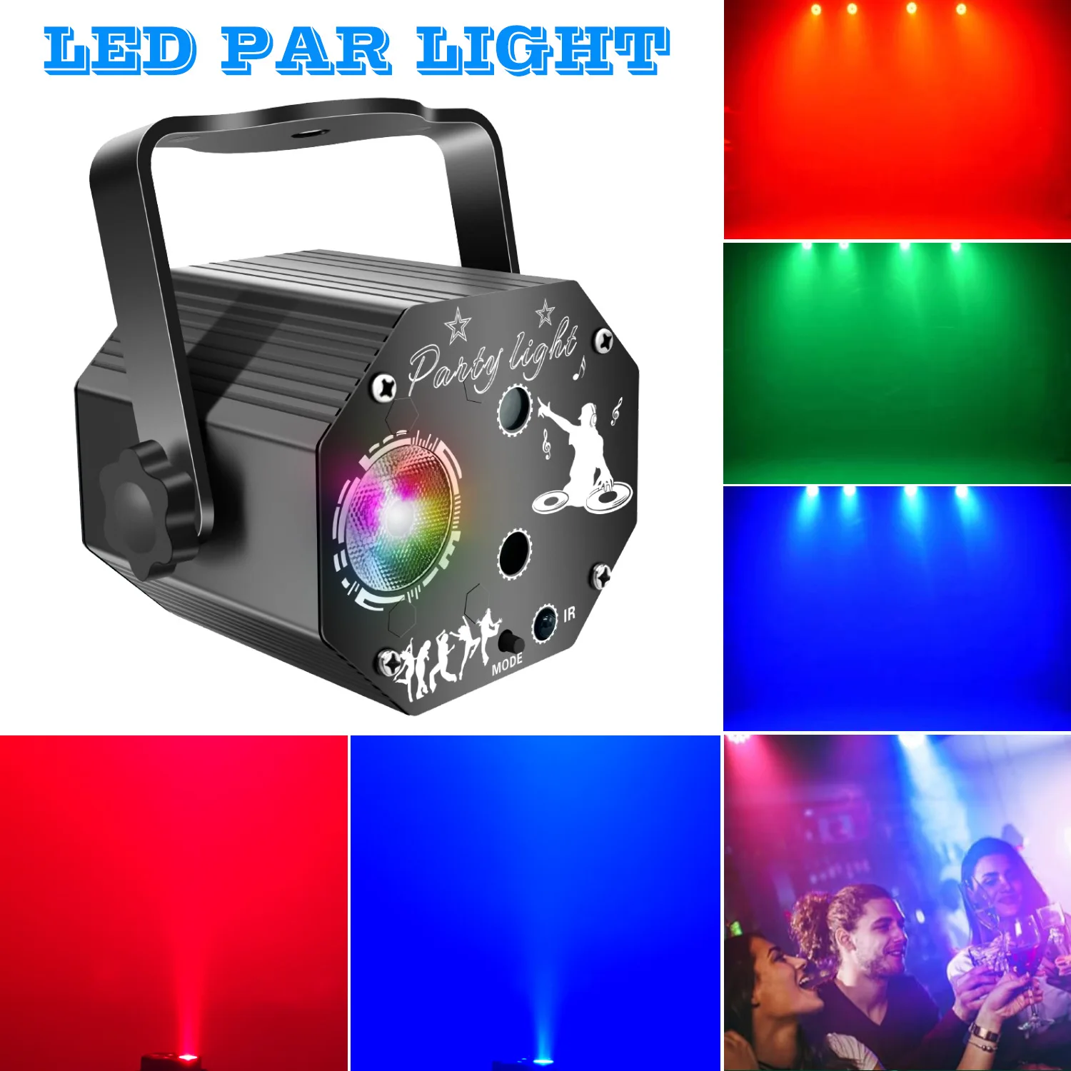 Mini Laser Light 2 in 1 Stage Laser Frequency Flash Harness Pattern Bouncing Ambient Projection with Par Light