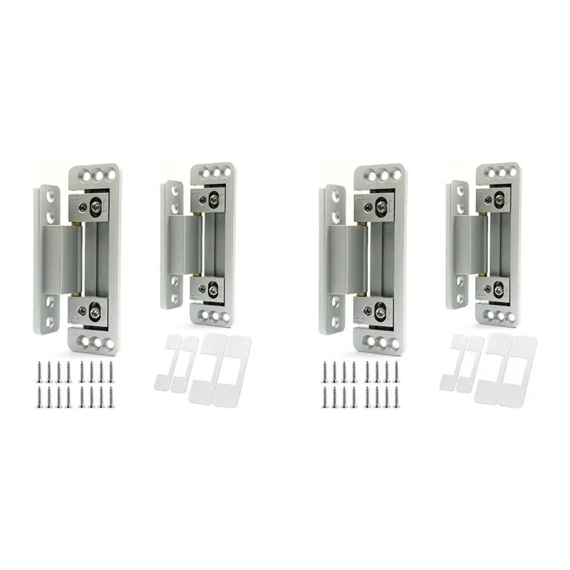 ABMO Door Hinges,4Packs Adjustable Door Hinges,110Lbs Load-Bearing,Heavy Duty Concealed Hinges For Secret Door