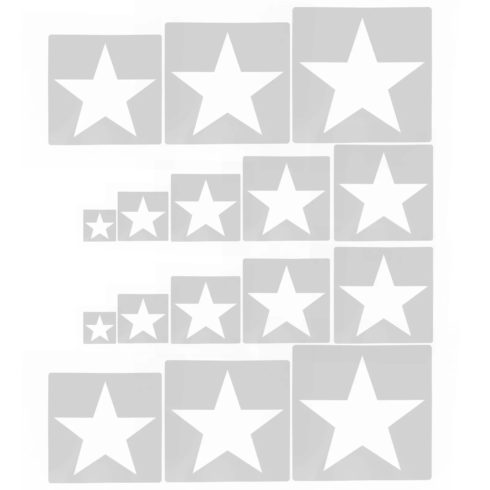 

16 pcs Star Stencil Spray Paint Template Reusable Plastic Diy Craft For Wall Wood Fabric Canvas Decoration Art Project Scrapbook