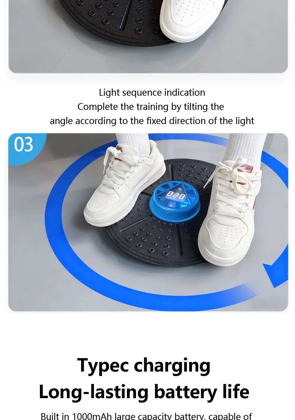QUELING Smart Balance Board mit Führungslicht – Vollspektrum-Trainingsgerät für Rehabilitation, Erholung und Heimfitness – Detail 6