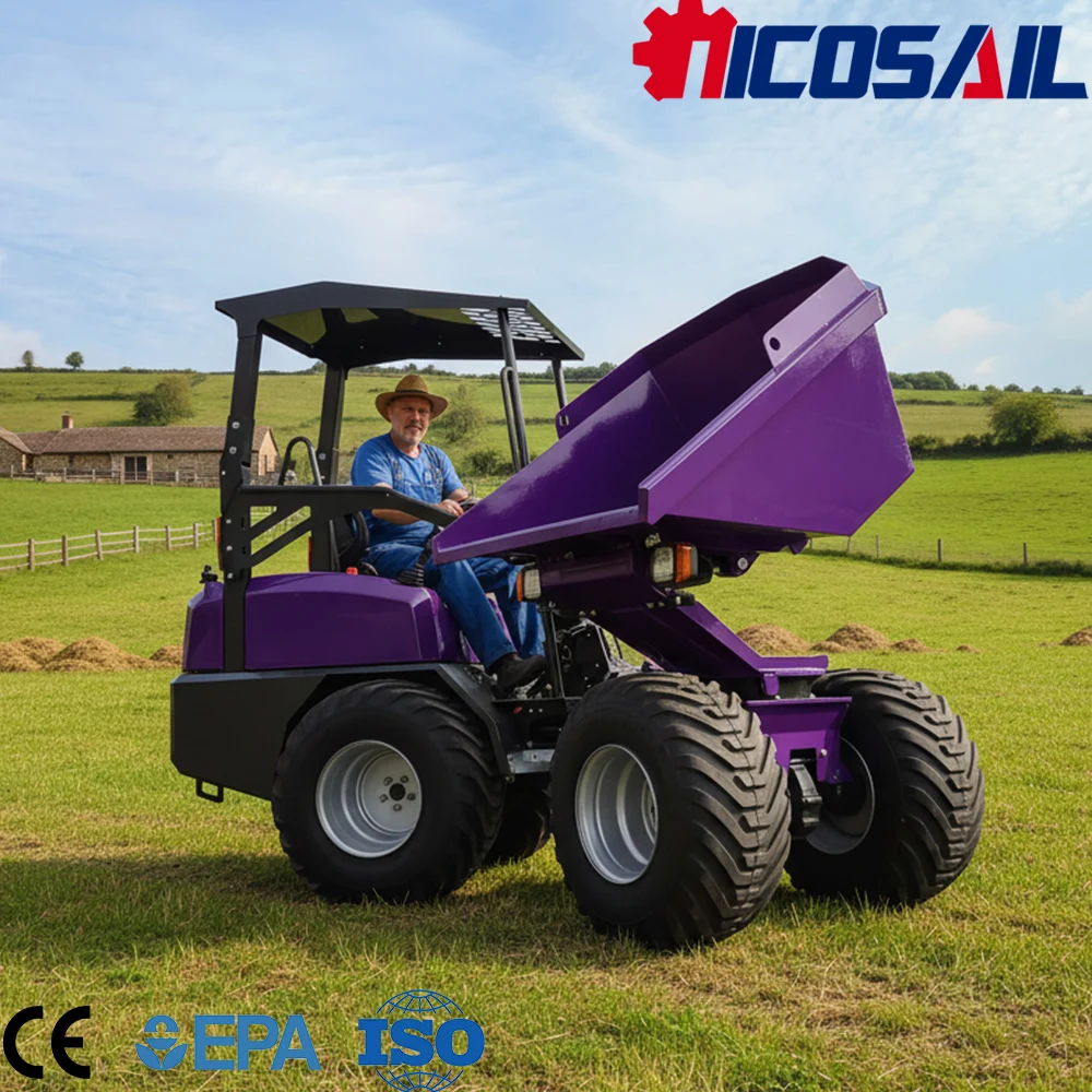 Custom Mini Dump Truck Euro 5 Engine CE Certified Compact Tipping Dumper for Farm and Garden Work