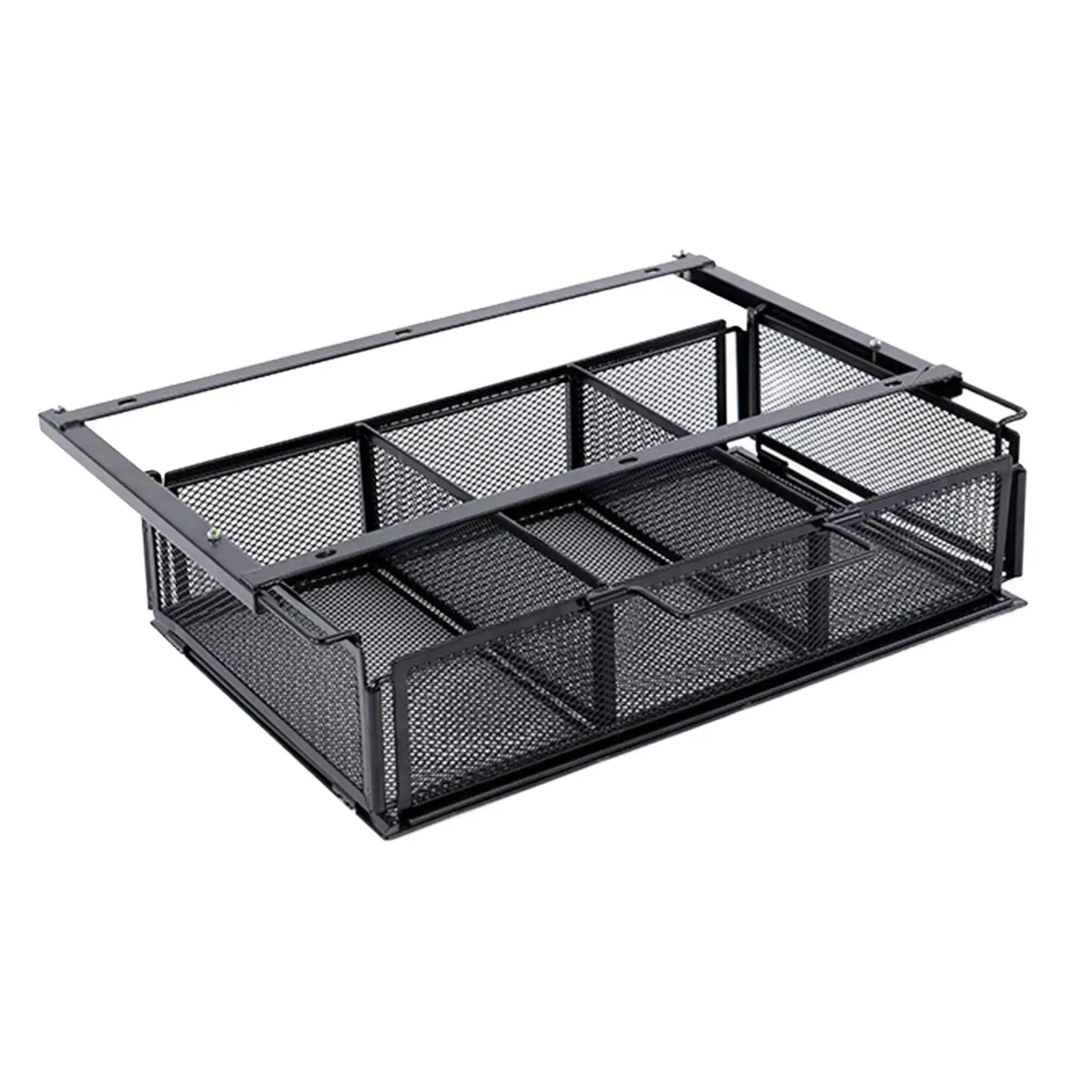 Imagem -03 - sob Desk Drawer Basket Escondido Desktop Organizer Espaço Saving Prateleira de Armazenamento Preto Slide Out para Home Pantry Armário