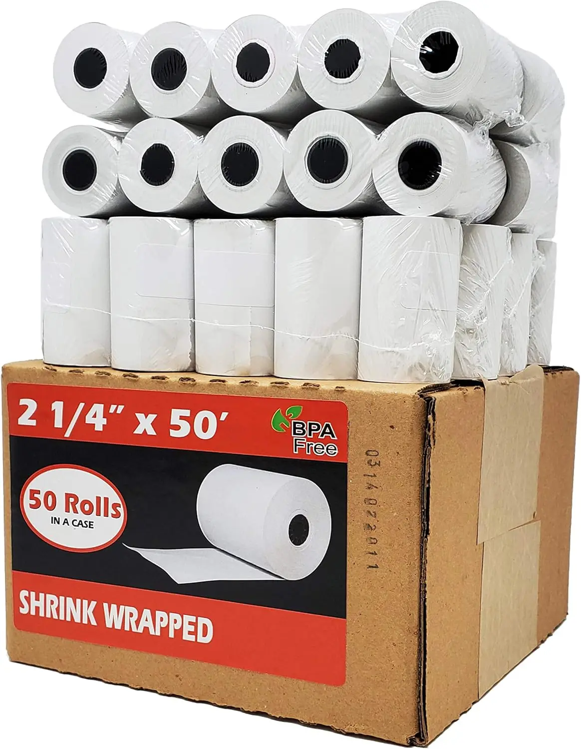 

50 Rolls Thermal Paper 2 1/4 x 50, Premium Quality German Paper for Credit Card Terminals, BPA Free