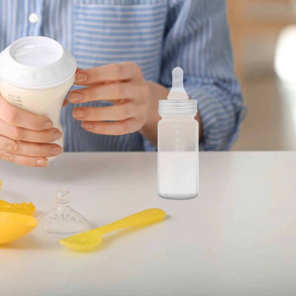 

4Pcs Disposable Baby Bottles Newborn Milk Bottle 0-3 Months Leakproof Plastic Infant Feeding Bottle with Scale