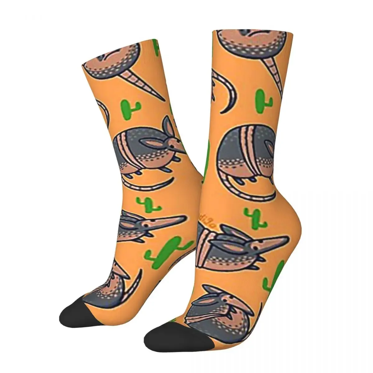 Calcetines largos con patrón de Armadillo para hombre y mujer, medias absorbentes de sudor Harajuku, accesorios para todas las estaciones, regalo de cumpleaños