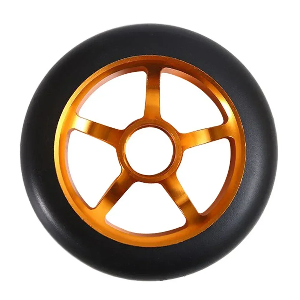 Aluminum Alloy Wheel Hub 100mm Scooter Wheels CNC Processed Polyurethane Material Strong Load-bearing Scooter Replacement Wheels