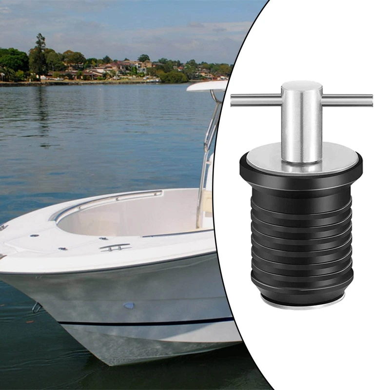 Marinha Barco Dreno Plug, T-Handle Parafuso, borracha ajustável Deck