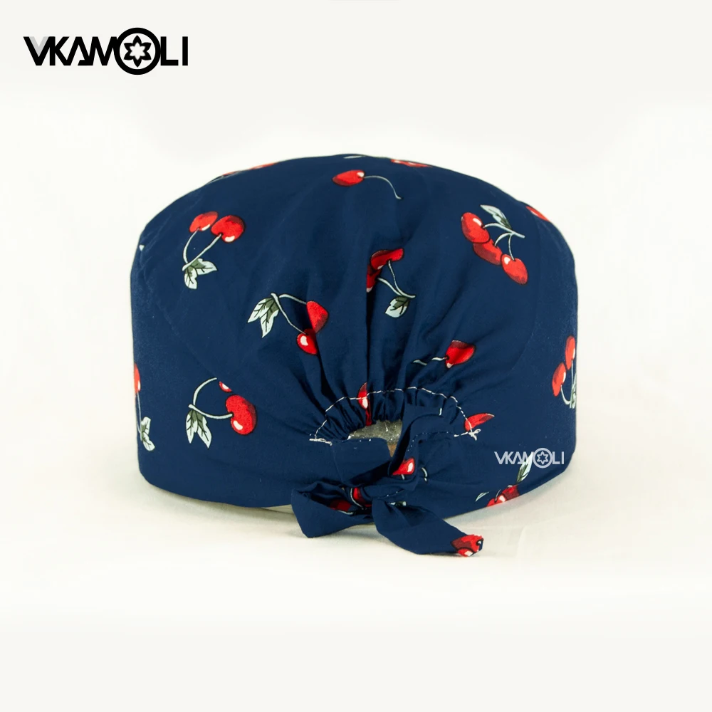 Vkamoli Gorros de trabajo unisex de algodón, gorros de trabajo para salón de belleza, gorros de quirófano para mujer