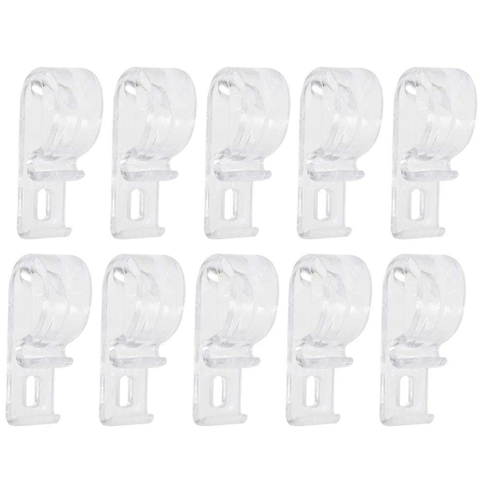 20Pcs Roller Shade Chain Hooks Transparent Pom Material Easy Install Curtain Hangers Clips for Roller Blinds Beaded Cord Safety