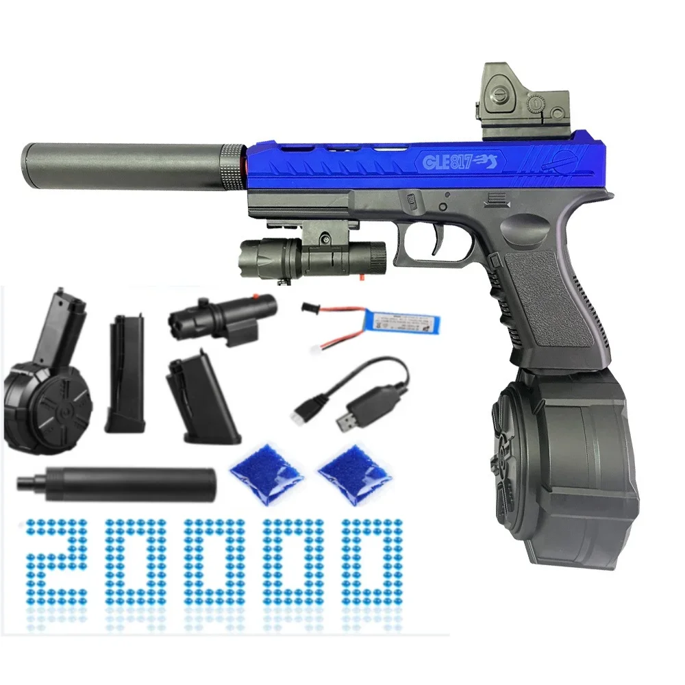 JM-X2 Pistolet czarny GI0ck G18 Guns Blasters Water Ball Gun Automat z żelowym pistoletem Bullet Gun Acsessories Zabawki do strzelania na świeżym powietrzu