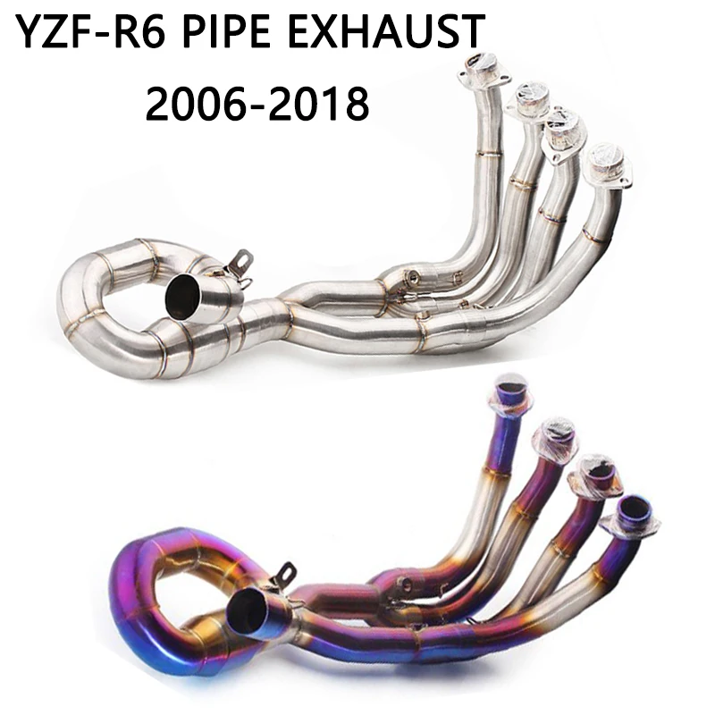 

Hot Sale Motorcycle muffler exhaust pipe slip on system Front link mid pipe connector for Yamaha R6 YZF-R6 2006 2007 2008-2018