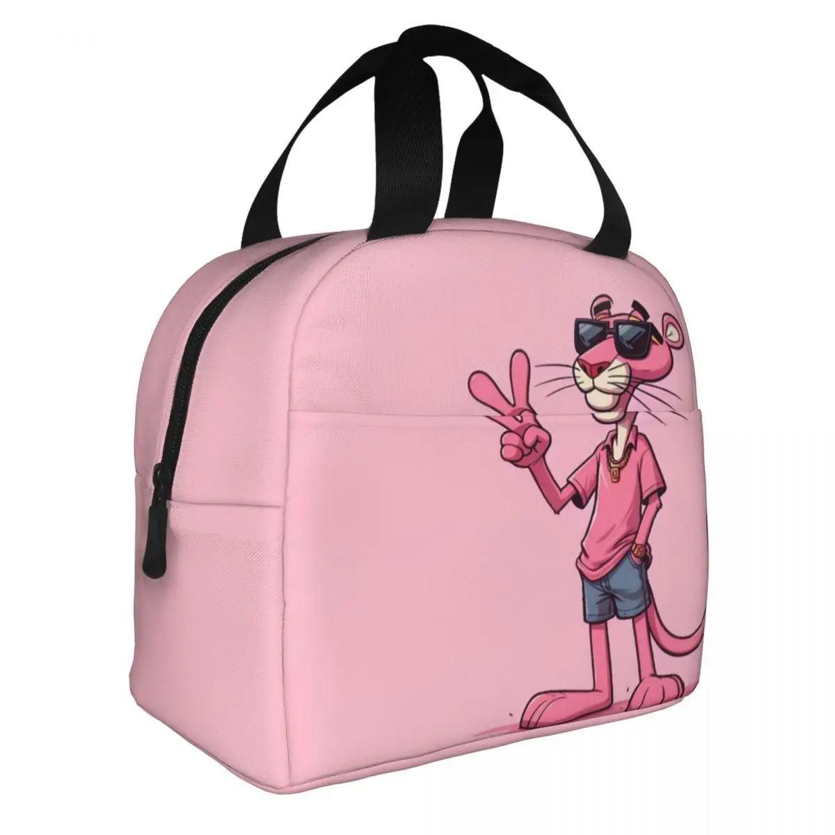 Pink Panther Pose Insulated Lunch Bag Thermal Bag Meal Container Leakproof Lunch Box Tote Girl Boy School Outdoor