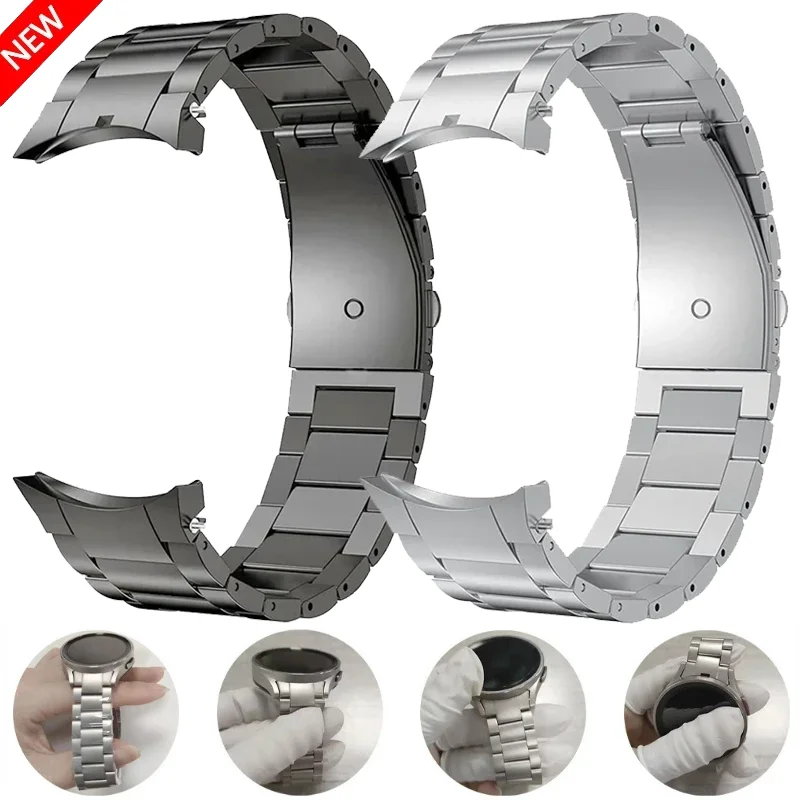 Titan-Metallarmband für Samsung Galaxy Watch 5 Pro 45mm/7 6 5 4 44mm 40mm, Armband ohne Lücken für Galaxy Watch 6 Classic 46mm 42mm