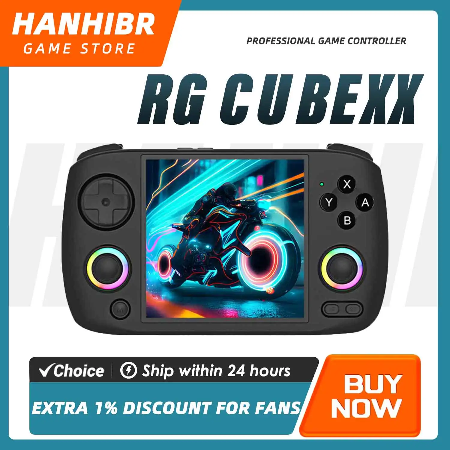 

Портативная игровая консоль ANBERNIC RG CubeXX с 3,95-дюймовым квадратным IPS-экраном, Linux, 64-битная система, два джойстика, RGB-подсветка, аккумулятор 3800 мАч