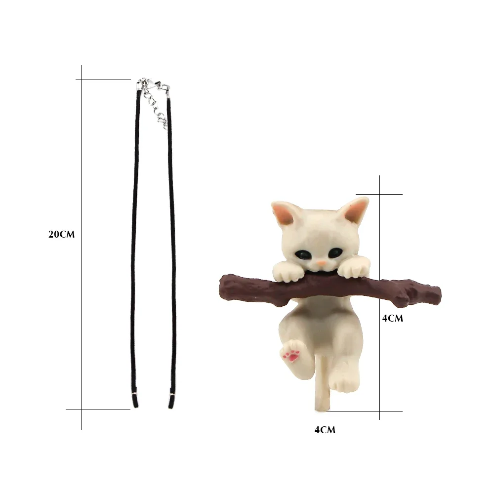 Car Pendant Ornaments Cat lovers Auto Interior Rear View Mirror Cute Branch Cat Hanging Decoration Dangle Trim Accessories
