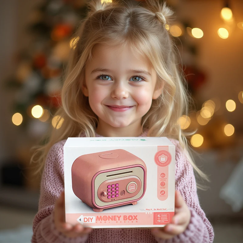 Electronic Piggy Bank Children Safe Cash Money Bank Mini ATM With Password Banknote House Saving Period for Kids 3 Year Gifts