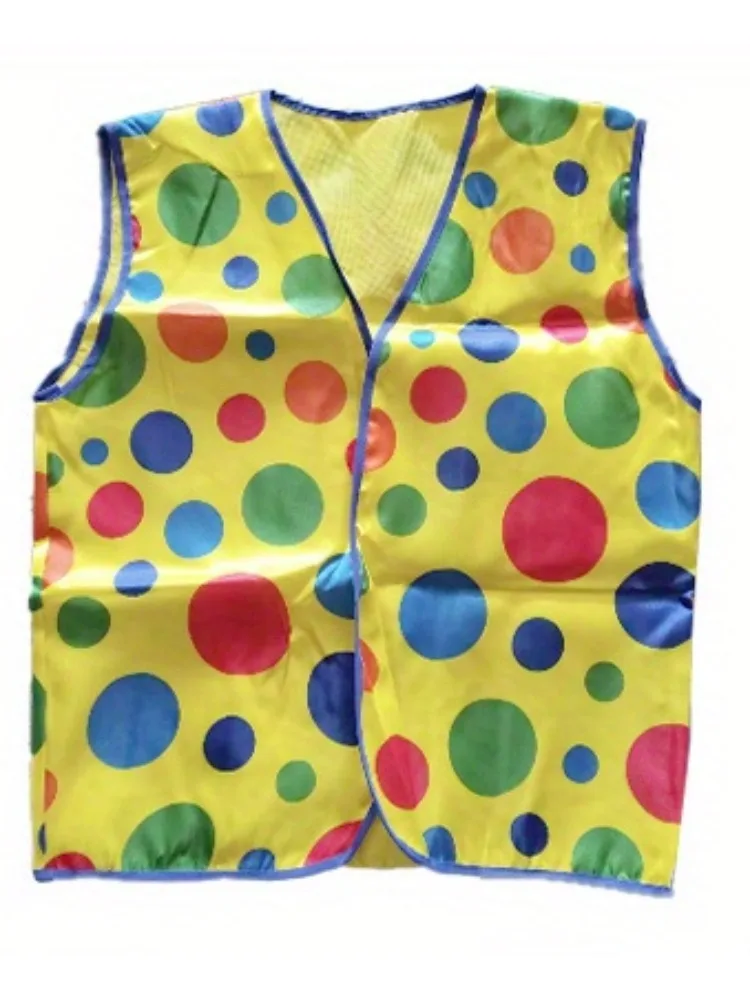 PESENAR-Conjunto de disfraz de payaso de circo, 8 piezas, zapatos de Nariz de payaso rojo, chaleco, sombrero, peluca, pajarita y guantes blancos, Cosplay de Halloween