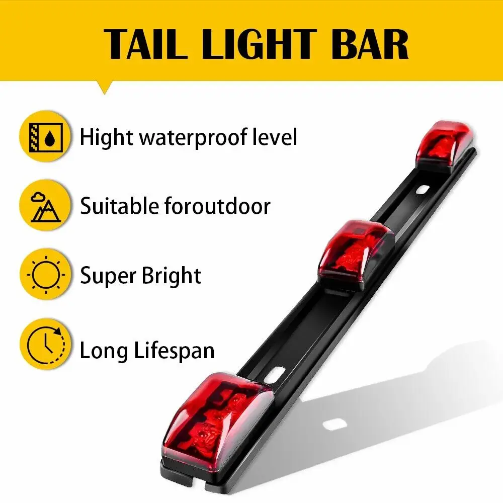 1Pcs Clearance LED Light Bar Rear Red 9 LED Marker Clearance Light Truck Trailer ID Bar Light Fit For 12V Cars Lorries Auto Part