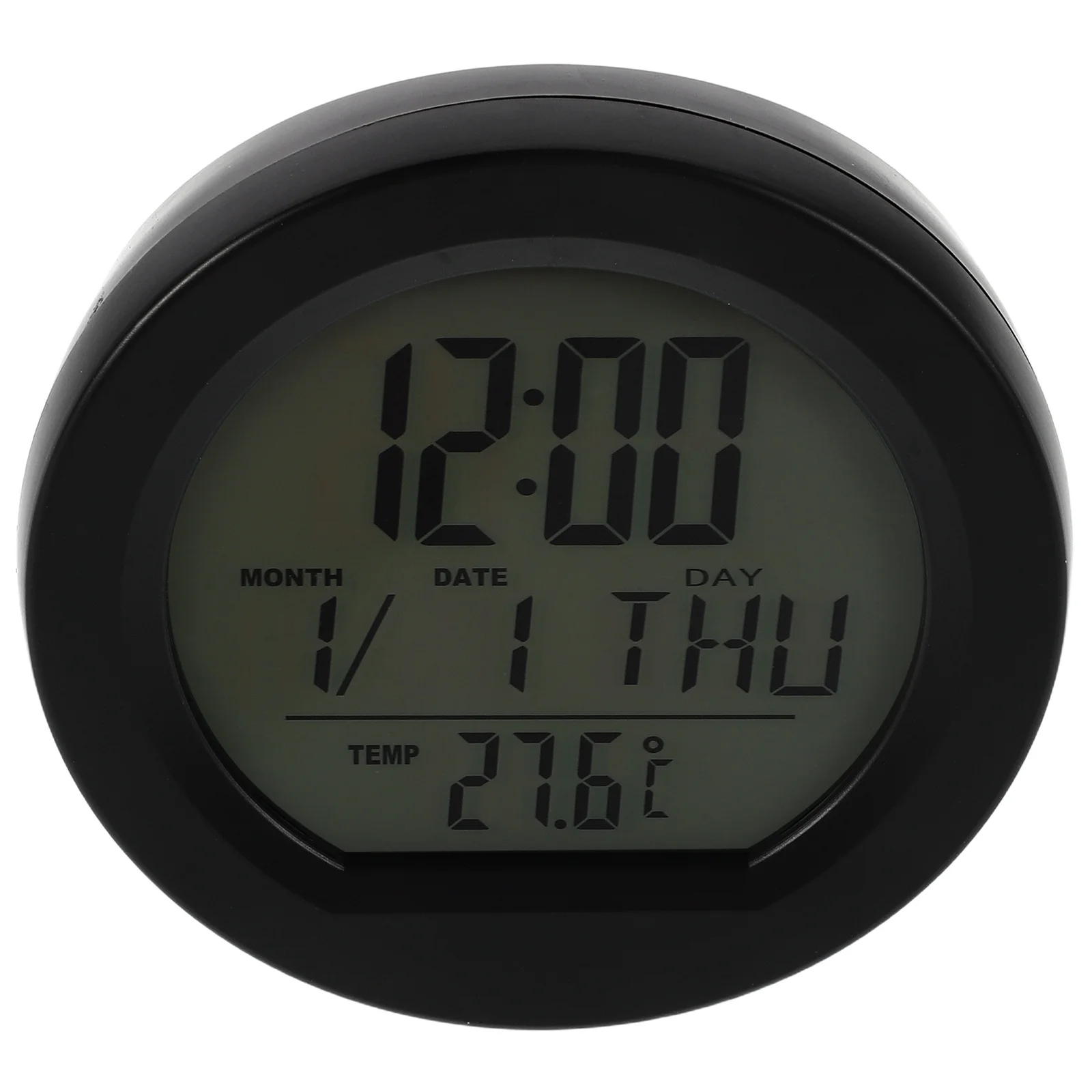 

Solar Car Clock Digital Thermometer Calendar Temperature Dashboard Metal for Automobile