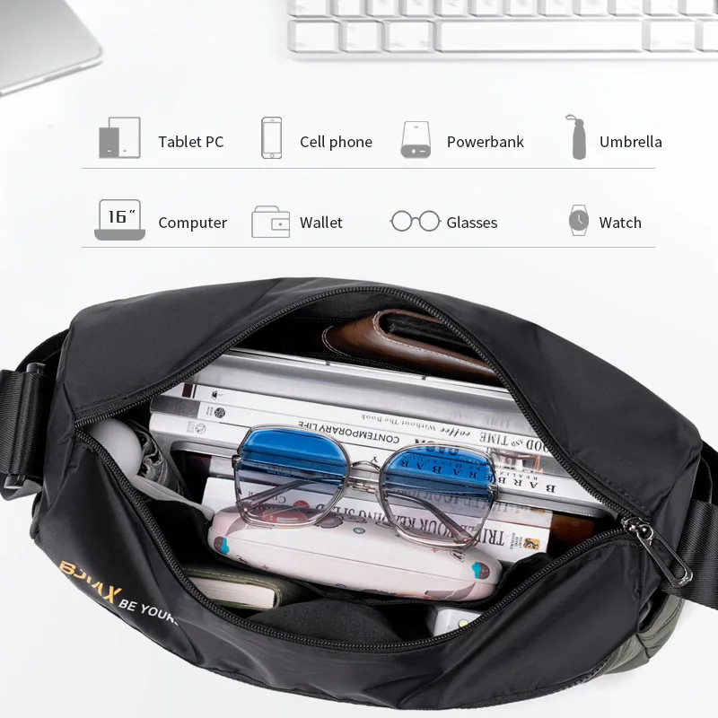 2025 New Men Crossbody Portable Bag Large Capacity Shoulder Bag Men Commuter Backpack Men Canvas Bag