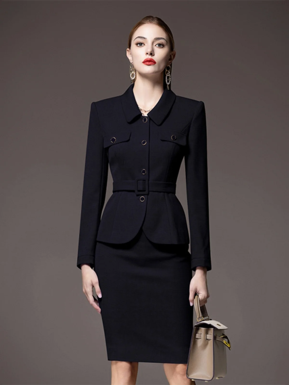 

Комплект делового костюма, женская осенне-зимняя модная рабочая одежда для поездок на работу, формальные украшения, элитный формальный рабочий orm