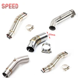 Motorcycle exhaust mid pipe connect tube For kawasaki 400 Honda CBR 500 CBR300 Hornet 600 CB600F Suzuki GSR 750