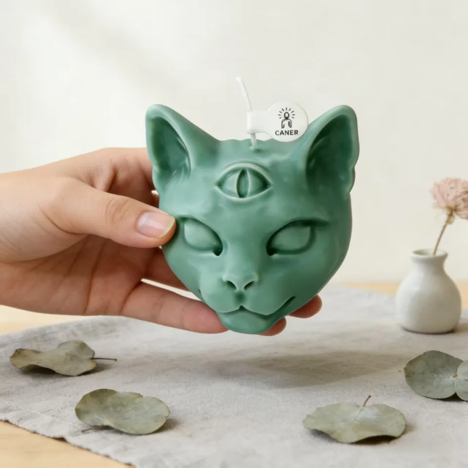 

Голова собаки и три кошачьих глаз, силиконовая форма для свечей, сделай сам, домашний кот, ароматерапия, пластырь, смола, артефакт, инструмент для изготовления мыла, домашний декор