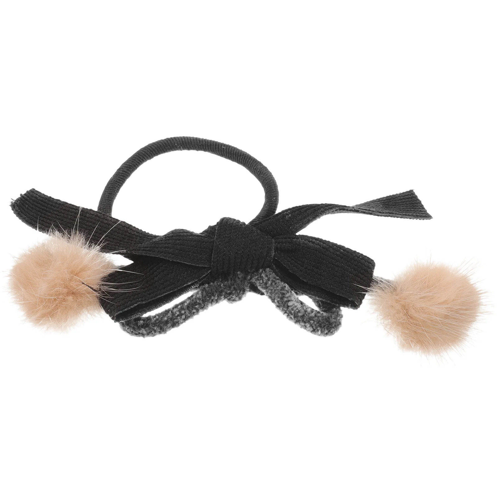 

Plush Autumn Winter Hair Tie Bows Woman Ropes and Ties for Girl Accessories Straps Claw Clip Ponytail Loop Fluffy Miss