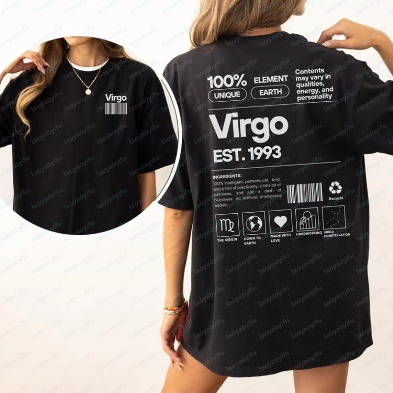 Virgo Shirt Gift Custom Zodiac Tshirt Personalized Astrology Gift Horoscope Tops September Birthday Vintage August Birthday Gift