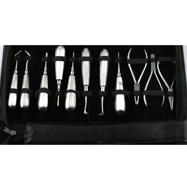 60PCS 치과 용기구 키트 치과 종합 교정 치과 임플란트학 수술 용기구 엘리베이터 집게