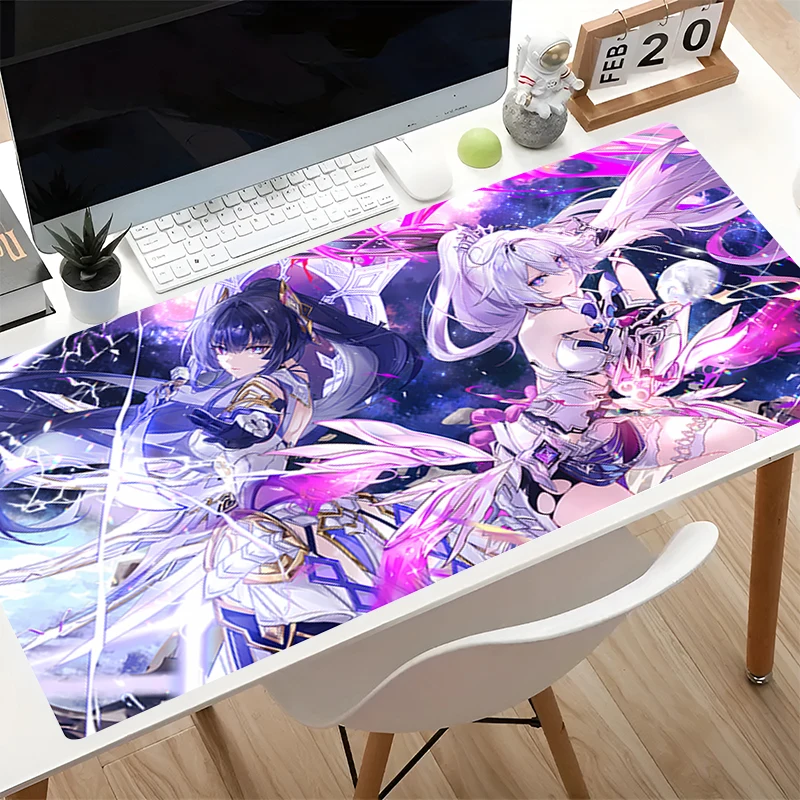 Anime Mouse pad HD Print Office Computer Desk Mat Large Gamer Keyboard Pad H-honkai Impact 3 Gaming MousePad Decoracion carpet