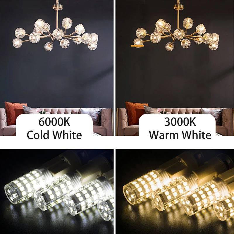 5Pcs/Lot LED Corn Light 3W 5W 7 9W Single Color Ceramic G4 Base High Voltage 220V 3000K 6000K Warm Cool White Lighting Bulb Lamp