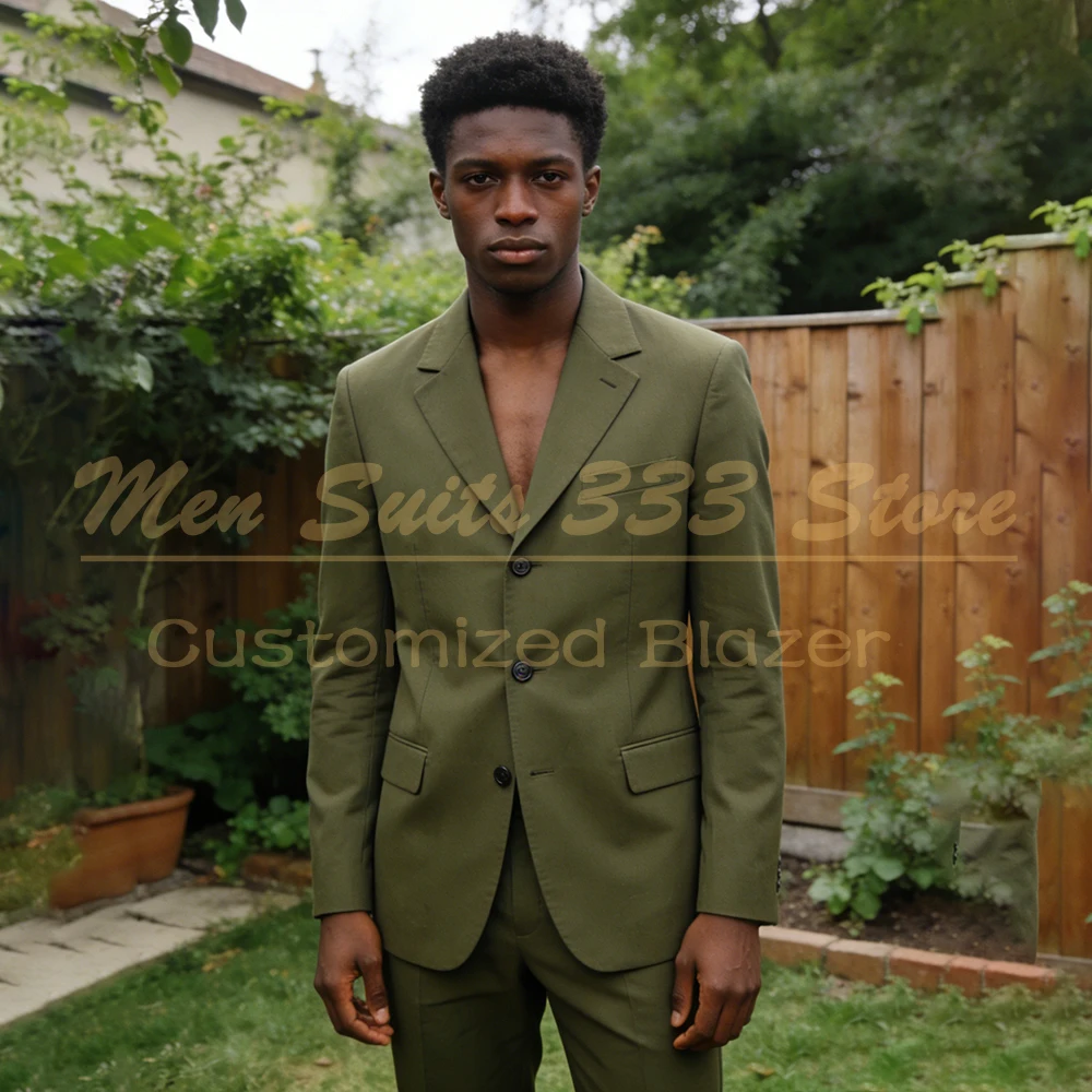 

Luxury Solid Color Men's Suis Customized Single Breasted Notch Lapel Slim Fit Blazer 2 Piece Jacket Pants Sets Outfits Costume