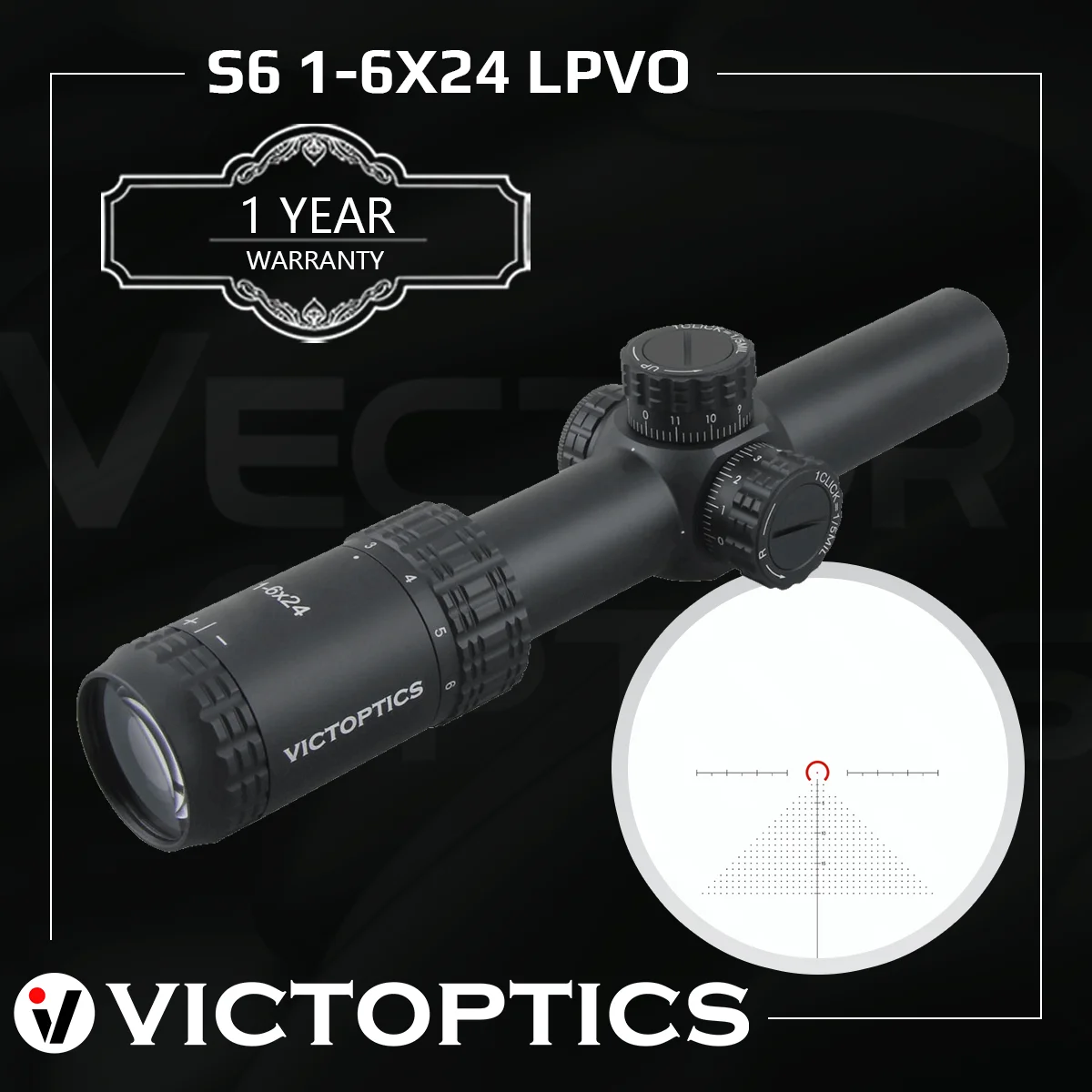 Victoptics Lpvo 1 6X24 Sfp Riflescope 5 Levels Illuminations Precise Adjustment Air Hunting .223 .308 S6 Type Optics Sight