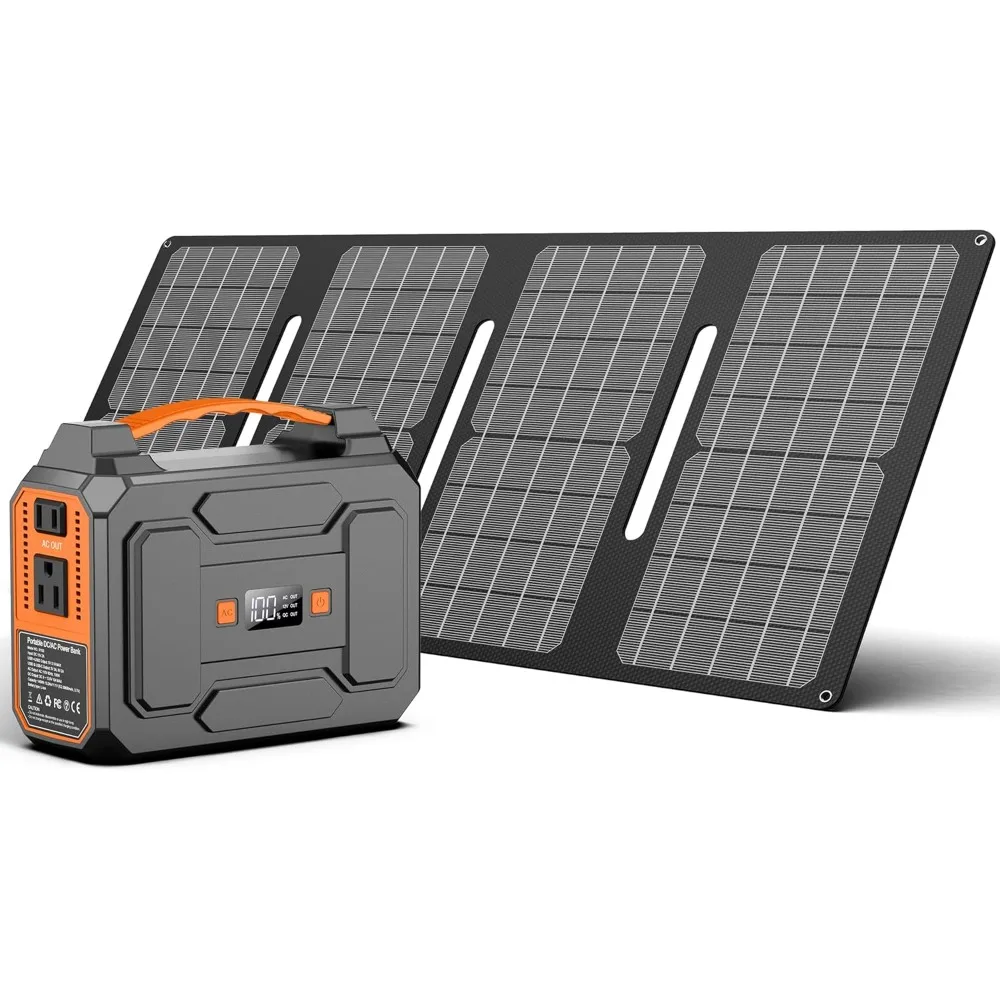 Solar Generator, Portable Solar Power Station, Equipped with 40W Solar Panels