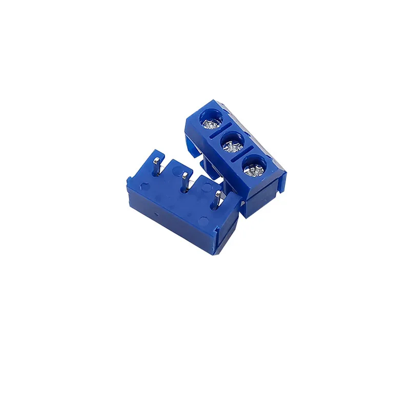 Kf301 5,0mm Abstand 3-polige Leiterplatte schraube Klemmen blöcke Stecker gerader Stift spleißbar 3 p 5,0mm Leiterplatte klemmen block anschlüsse blau