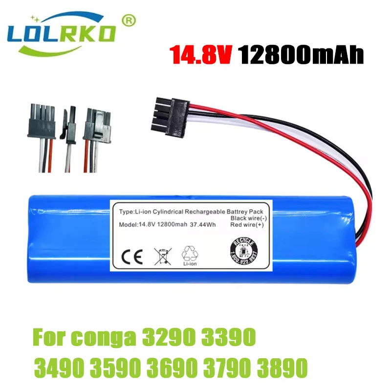 New 14.8V 12800mAh 4S1P Li-ion Battery Good Quality For CECOTEC Conga 3290 3390 3490 3590 3690 3790 3890 Robot Vacuum Cleaner