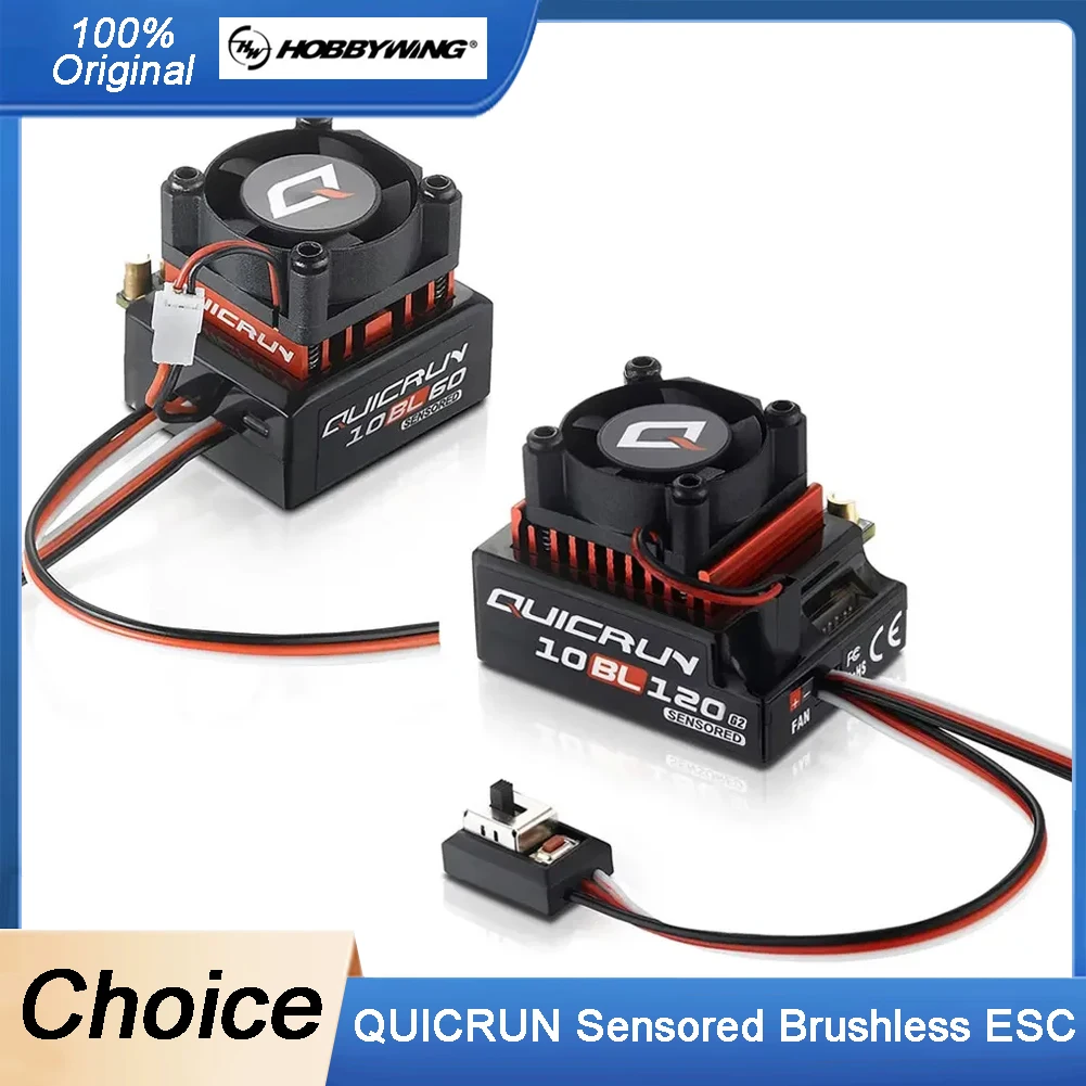 Hobbywing QUICRUN 10BL120/10BL60 120A/60A Бесщеточный регулятор скорости 2-3S Lipo для радиоуправляемых автомобилей 1/10-1/12 с многозащитой
