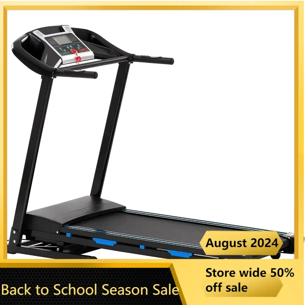 

Electric Treadmill with Automatic Incline, Foldable 3.5HP Workout Running Machine Walking, Double Running Board Shock Absorption