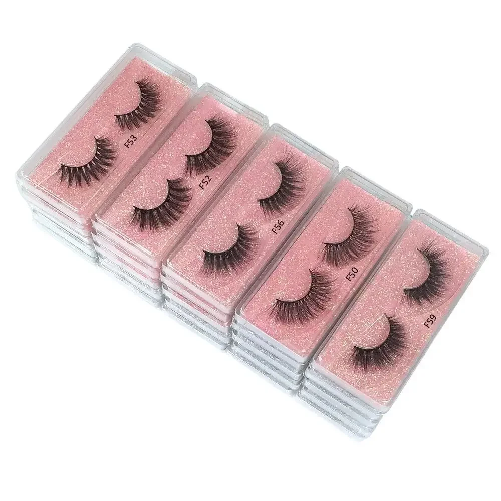 10 คู่ 3D Mink Lashes จํานวนมากขนตาปลอมธรรมชาติ Hand Made แต่งหน้า Eye Lashes 3D Mink Eyelashes