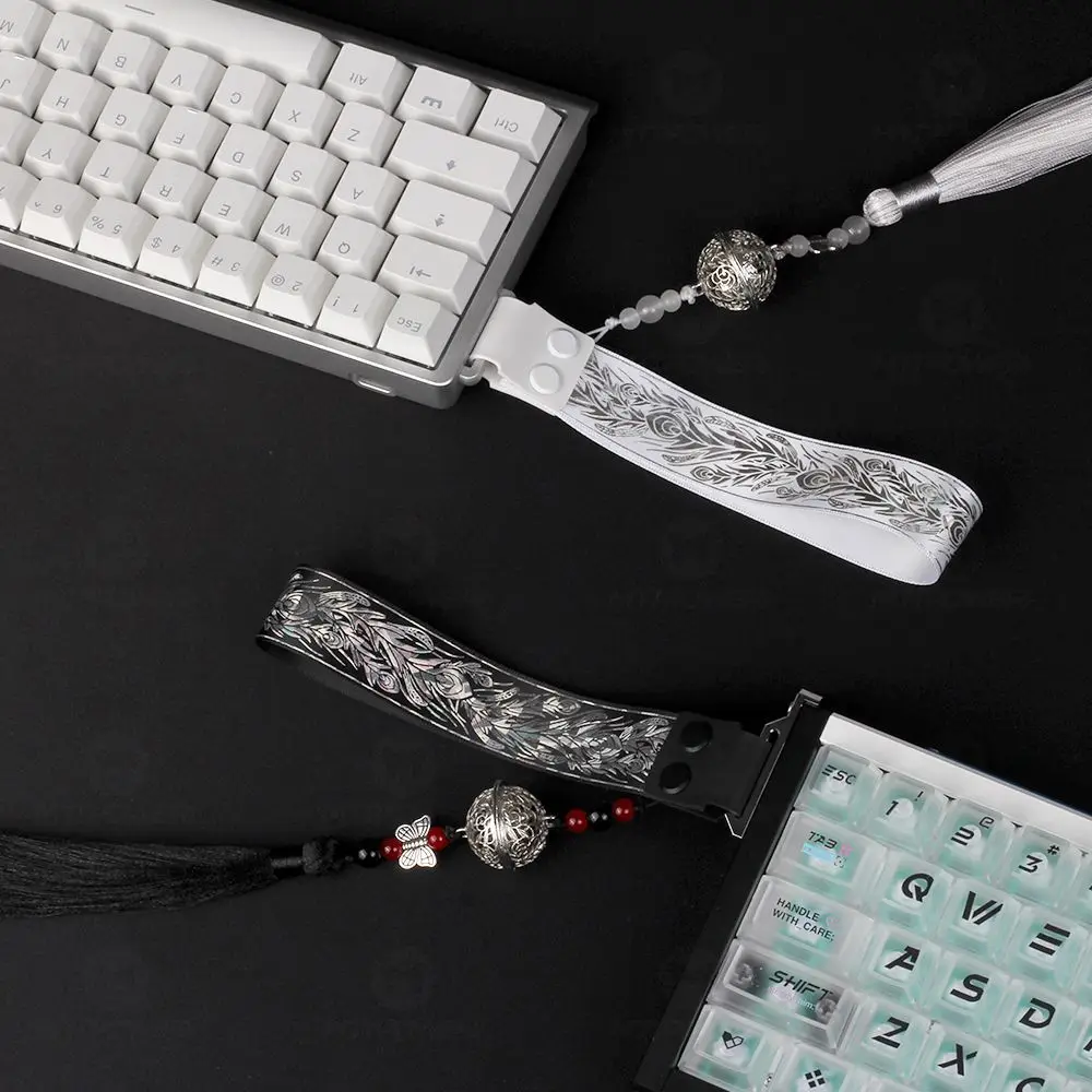 Keyboard Streamer Customized National Style Mechanical Keyboard Decorative Belt Feather Bell Tassel Universal Keyboard Streamer