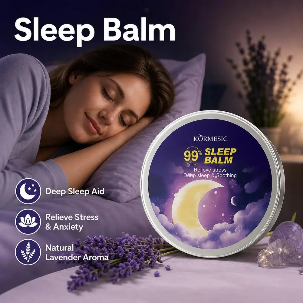 Lavender Sleep Balm Solid Perfume Portable Screw Top Tin Calming Sleep Aid Balm Long Lasting 6 Hours for Night Anxiety