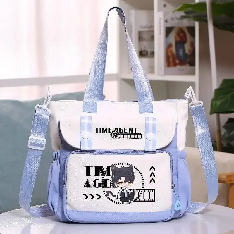 

Anime Game Chibi Black Red Blue White Link Click Student Teens Messenger Crossbody Shoulder Bags For School