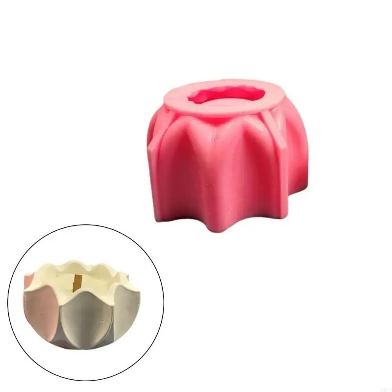 R66A زهرة شمعة حامل قوالب السيليكون قوالب المسبوكات شكل هندسي الشمعدان الراتنج قوالب الحرف اليدوية القالب