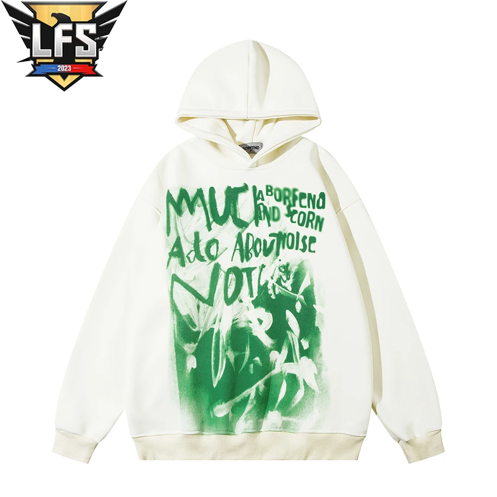 

Mens Y2k Vintage Pattern Graffiti Letter Print Oversized Hoodies Hip Hop Streetwear Long Sleeve Cotton Tops Hooded Sweatshirts